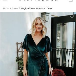 Baltic Born Meghan Velvet Wrap Maxi Dress JADE